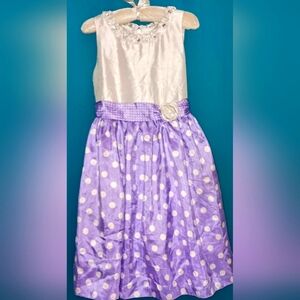 American Princess Purple & White Polka Dot Dress~Girls Size 7